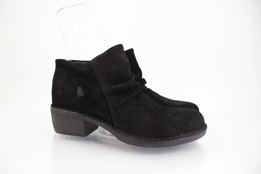 Fly London Merk Women's Sz 42/US 11 Black Suede Slouch Ankle Boots